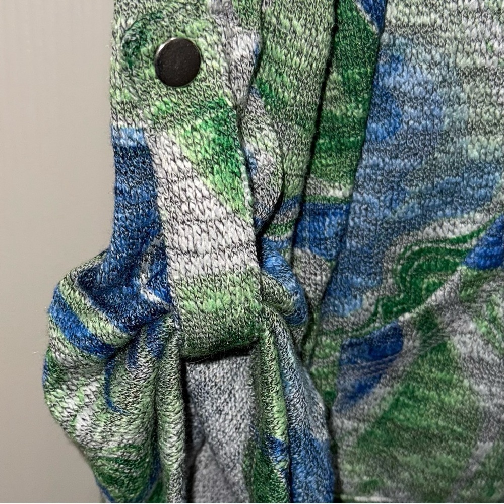 Ruby Rd. Green and Blue Patterned Hoodie - Picture 4 of 6